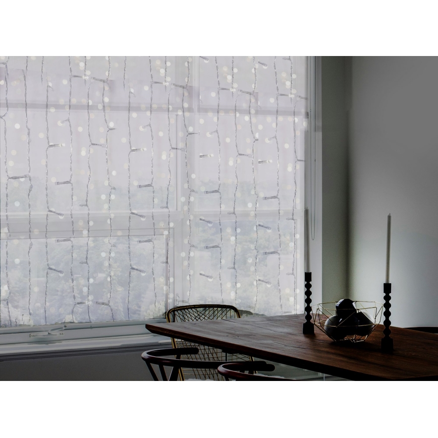 LED buitengordijn CURTAIN 480xLED/8,4W/230V 3x3 m IP44 koud wit