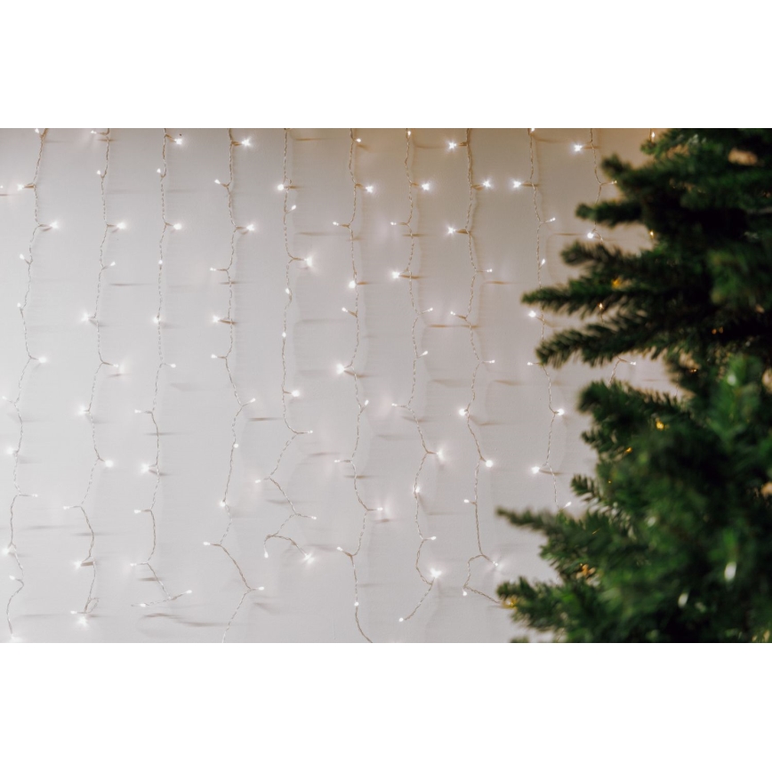 LED buitengordijn CURTAIN 480xLED/8,4W/230V 3x3 m IP44 koud wit