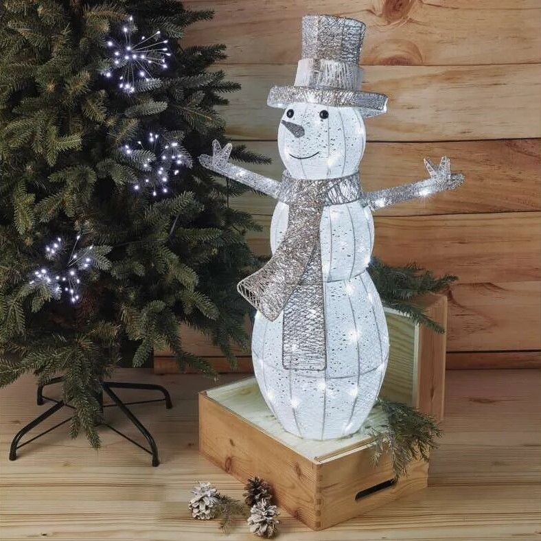 LED Buitenkerstdecoratie 80xLED/3,6W/230V IP44 82 cm sneeuwpop