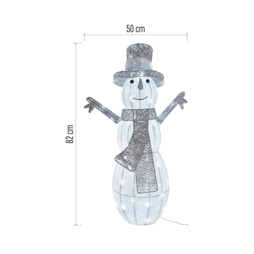 LED Buitenkerstdecoratie 80xLED/3,6W/230V IP44 82 cm sneeuwpop