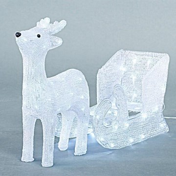 LED Buitenkerstdecoratie LED/3,6W/230V IP44 koud wit rendier