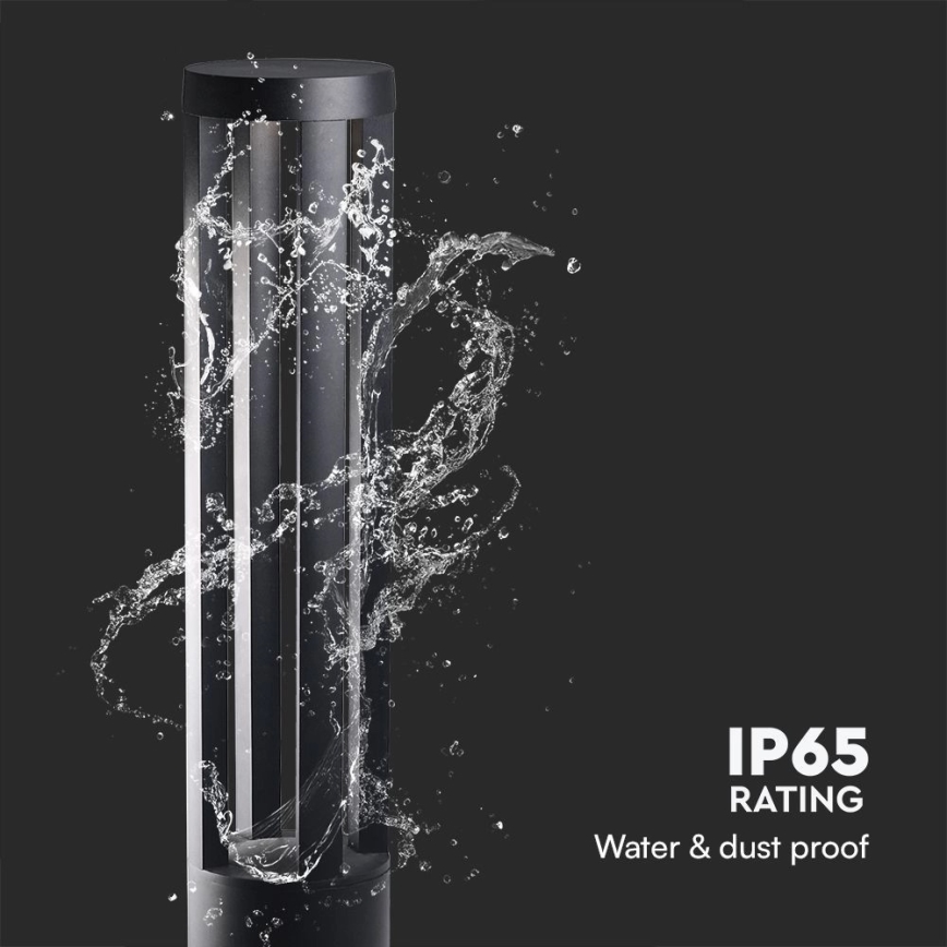 LED-buitenlamp 10W/230V 3000K IP65 80 cm zwart