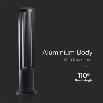 LED-buitenlamp 10W/230V 3000K IP65 80 cm zwart