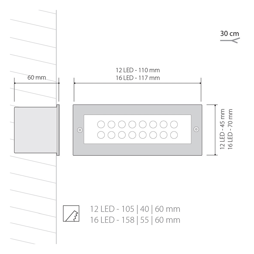 LED Buitenlamp INDEX 1x12LED/1W/230V IP54