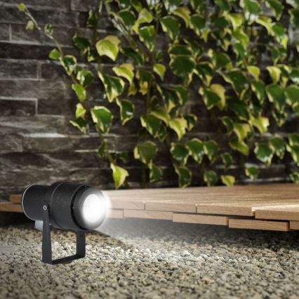 LED Buitenlamp LED/12W/100-240V IP65 zwart - groen licht