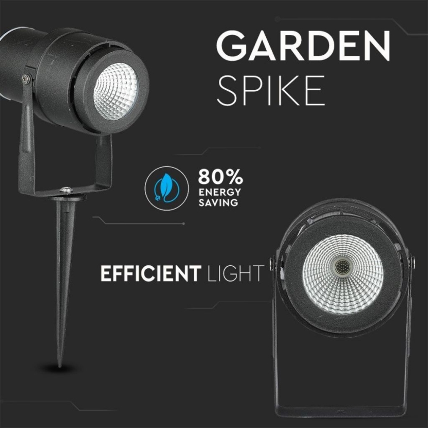 LED Buitenlamp LED/12W/100-240V IP65 zwart - groen licht