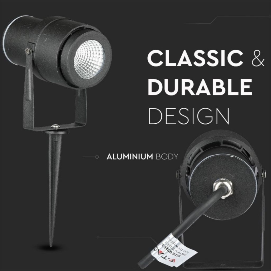 LED Buitenlamp LED/12W/100-240V IP65 zwart - groen licht