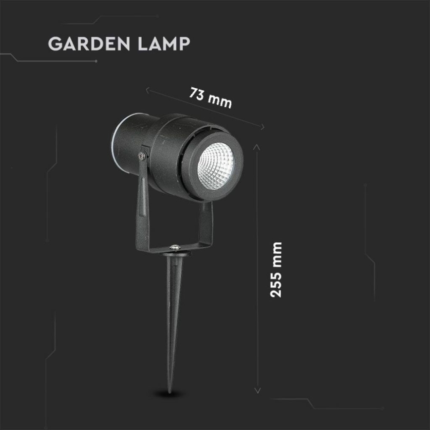 LED Buitenlamp LED/12W/100-240V IP65 zwart - groen licht