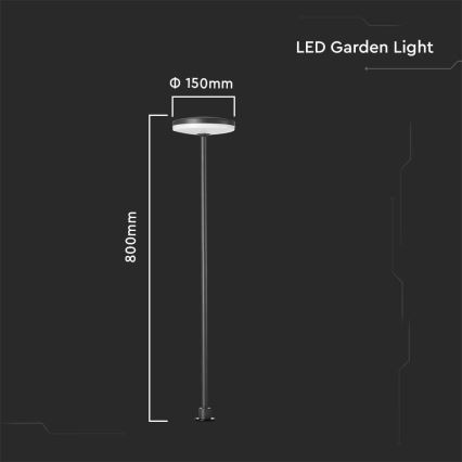 LED Buitenlamp LED/12W/230V 3000K IP65 antraciet