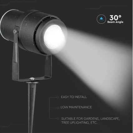 LED Buitenlamp LED/12W/230V 3000K zwart IP65