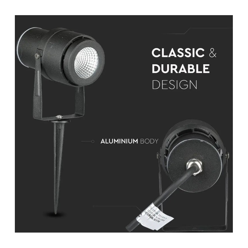 LED Buitenlamp LED/12W/230V 3000K zwart IP65