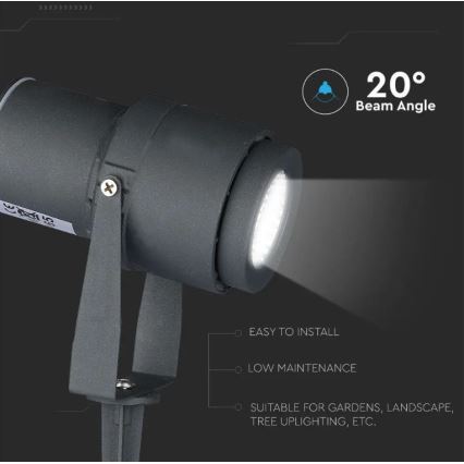 LED Buitenlamp LED/12W/230V 4000K antraciet IP65