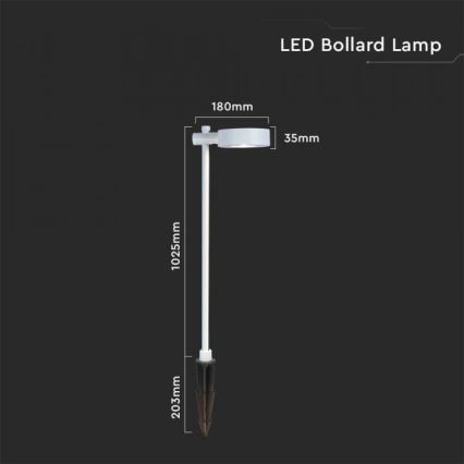 LED buitenlamp LED/7W/230V 4000K IP65 wit 102 cm