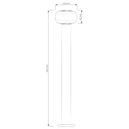 LED buitenlamp MALAGA LED/12W/230V 80 cm IP44 zwart