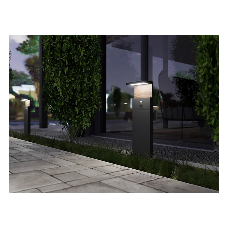 LED Buitenlamp met een sensor NATURA LED/12W/230V 4000K IP54 bruin/antraciet