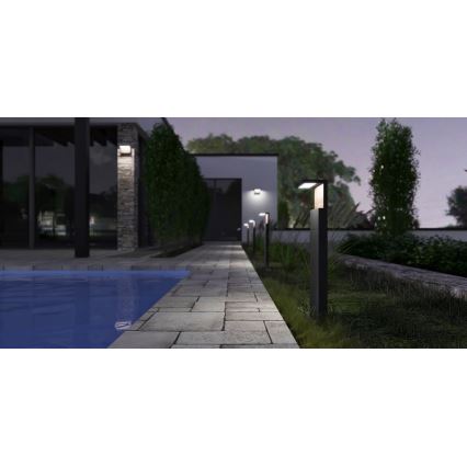 LED Buitenlamp NATURA LED/12W/230V 4000K 60 cm IP65 bruin/antraciet