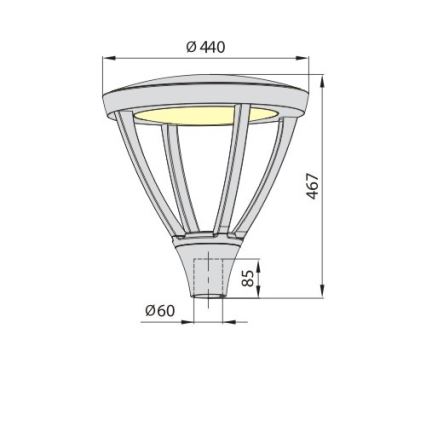 LED Buitenlamp PARK PLUS LED/60W/230V 4000K