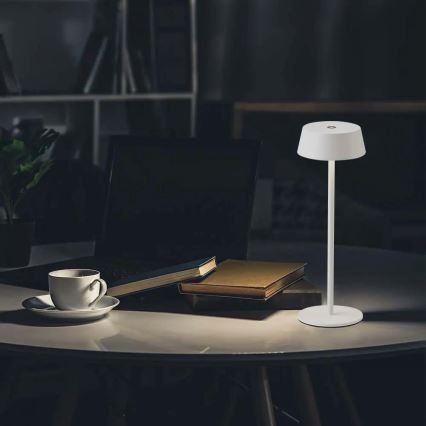 LED Dimbare Buiten Touch Oplaadbare Tafellamp LED/2W/5V 4400 mAh IP54 wit