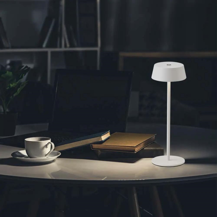 LED Dimbare Buiten Touch Oplaadbare Tafellamp LED/2W/5V 4400 mAh IP54 wit