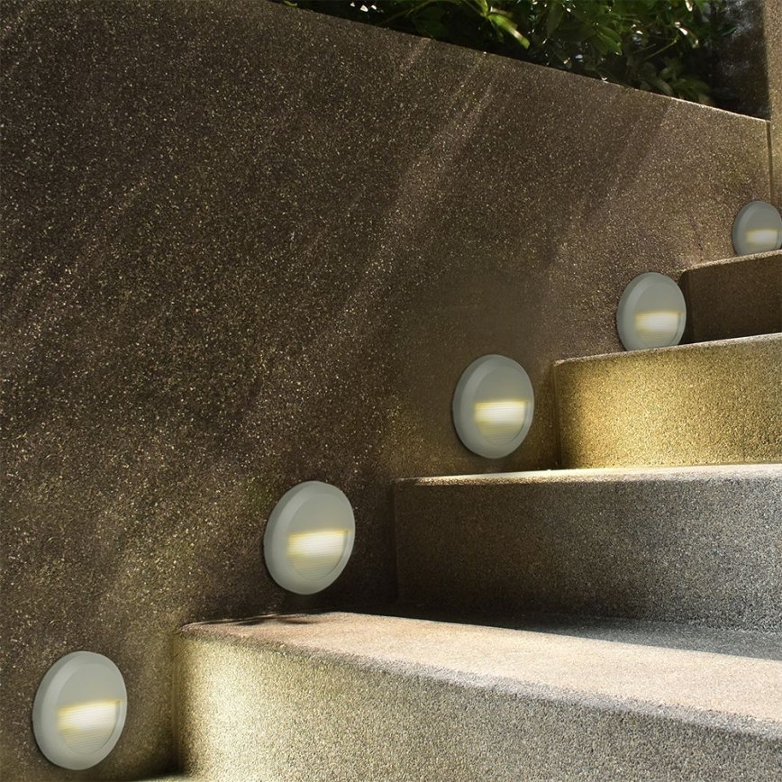 LED Buitenverlichting voor trappen LED/2W/230V IP65 3000K grijs