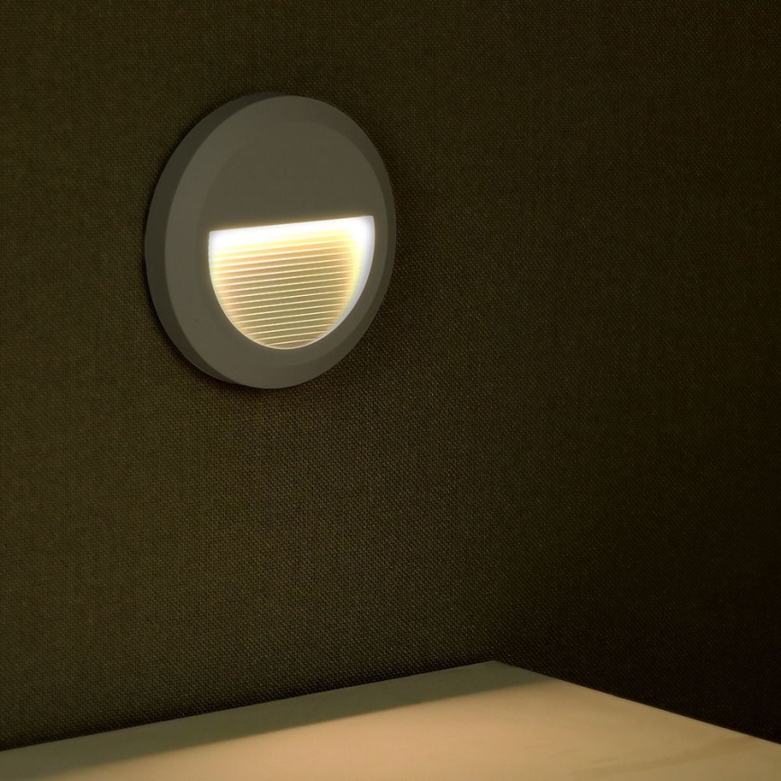 LED Buitenverlichting voor trappen LED/2W/230V IP65 3000K grijs