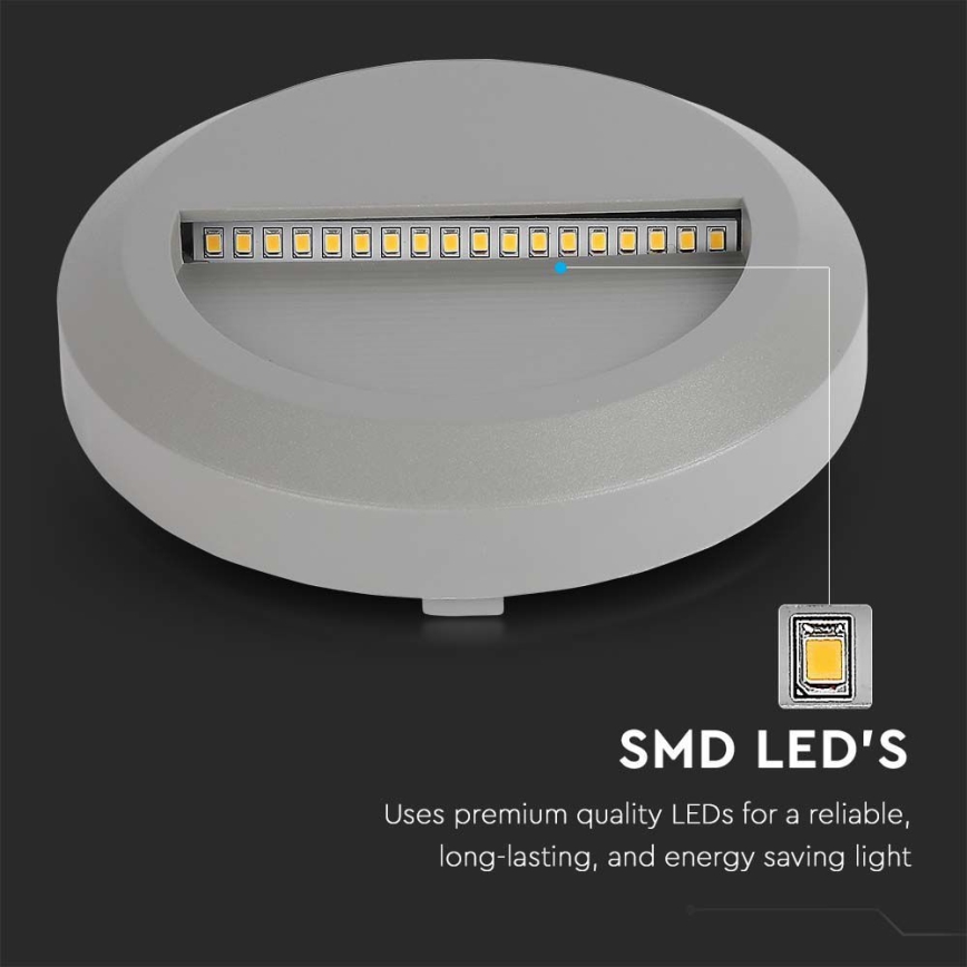 LED Buitenverlichting voor trappen LED/2W/230V IP65 3000K grijs