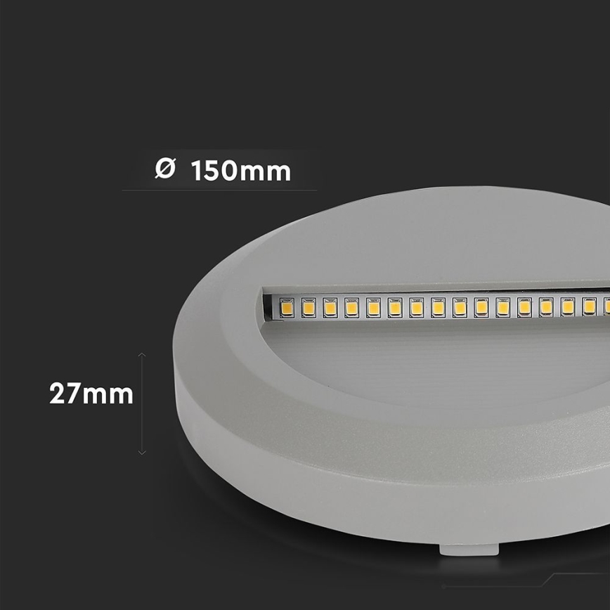 LED Buitenverlichting voor trappen LED/2W/230V IP65 3000K grijs