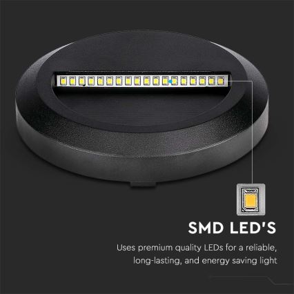LED Buitenlamp voor trappen LED/2W/230V IP65 3000K zwart