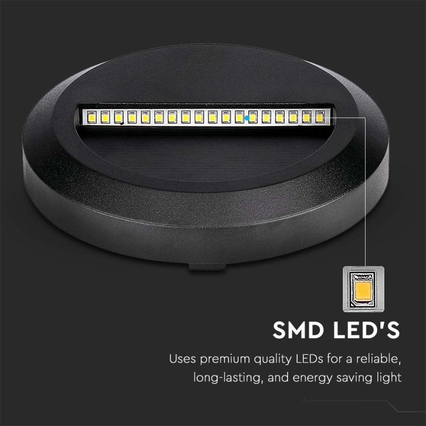 LED Buitenlamp voor trappen LED/2W/230V IP65 3000K zwart