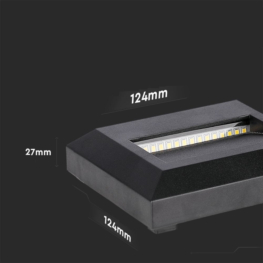 LED Buitenlamp voor trappen LED/2W/230V IP65 3000K zwart
