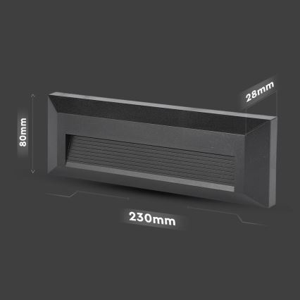 LED Buitenlamp voor trappen LED/3W/230V IP65 4000K zwart