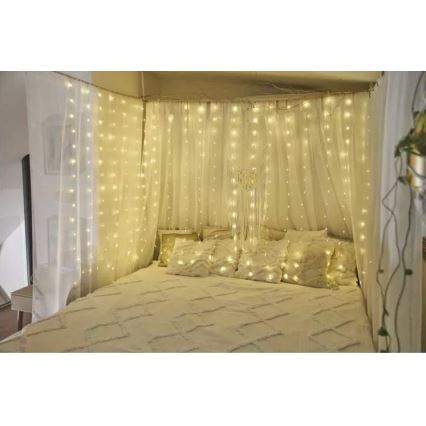 LED buitenlichtketting 240xLED/8 functies 6,7 m IP44 warm wit