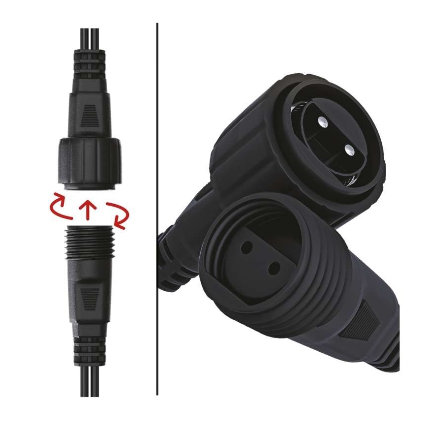 LED buitenlichtsnoer 100xLED/15m IP44 koel wit