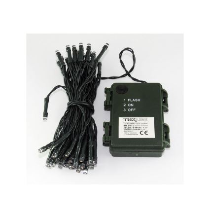 LED  buitenlichtsnoer 100xLED/2 functies/3xAA 10,8m IP44 koud wit