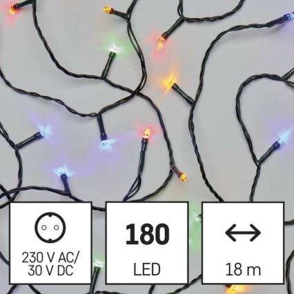 LED buitenlichtsnoer 180xLED/23m IP44 meerkleurig
