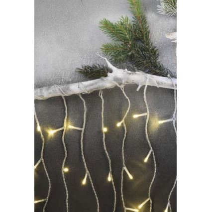 LED-buitenlichtsnoer 300 LED / 8 standen 10 m IP44 warm wit + afstandsbediening