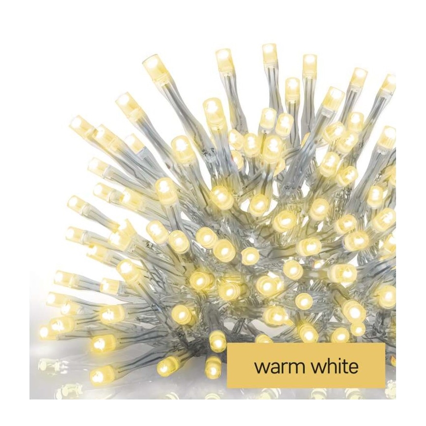 LED-buitenlichtsnoer 300 LED / 8 standen 10 m IP44 warm wit + afstandsbediening