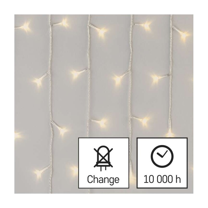 LED-buitenlichtsnoer 300 LED / 8 standen 10 m IP44 warm wit + afstandsbediening