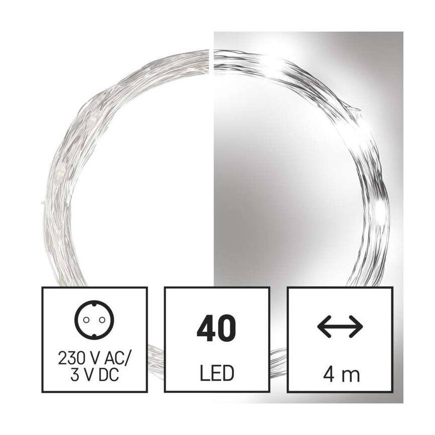 LED buitenlichtsnoer 40xLED/9m IP44 koudwit