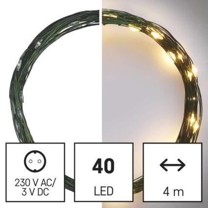 LED buitenlichtsnoer 40xLED/9m IP44 warm wit