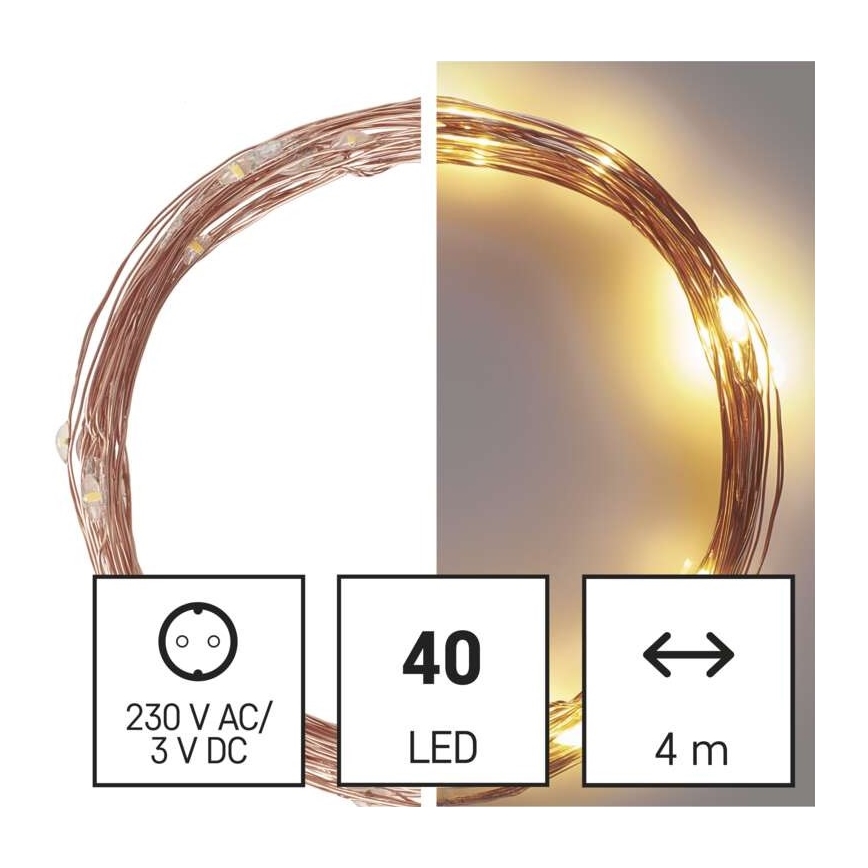 LED buitenlichtsnoer 40xLED/9m IP44 warm wit