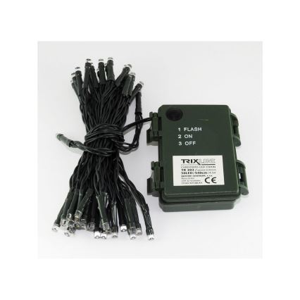 LED buitenlichtsnoer 50xLED/2 functies 5,4m IP44 warm wit