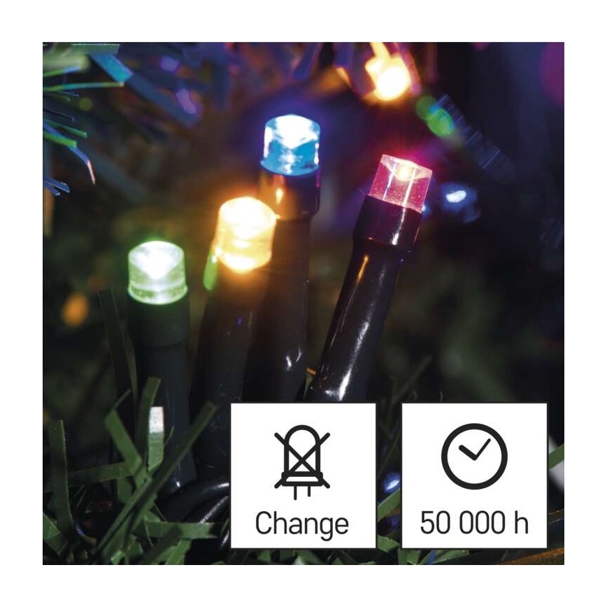 LED buitenlichtsnoer 80xLED/13m IP44 meerkleurig