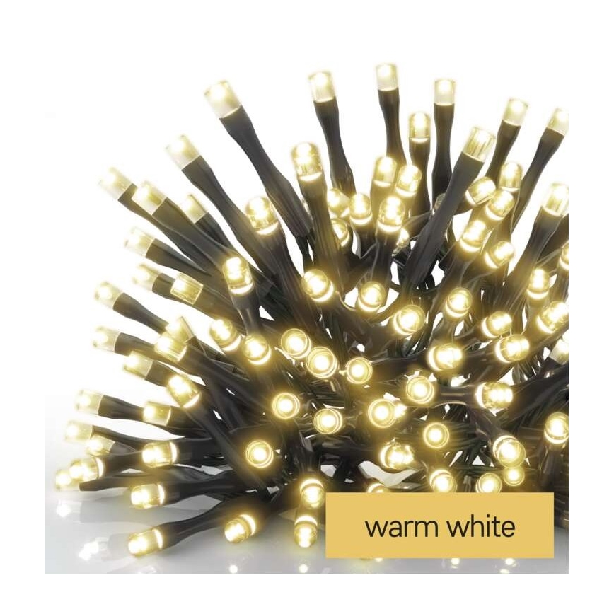 LED-buitenlichtsnoer 80xLED/3xAA 6,1m IP44 warm wit