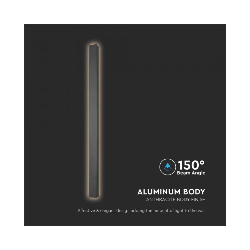 LED buitenmuurlamp LED/10W/230V 4000K IP65 51 cm antraciet