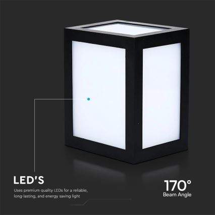 LED buitenmuurlamp LED/12W/230V 3000K IP65 zwart