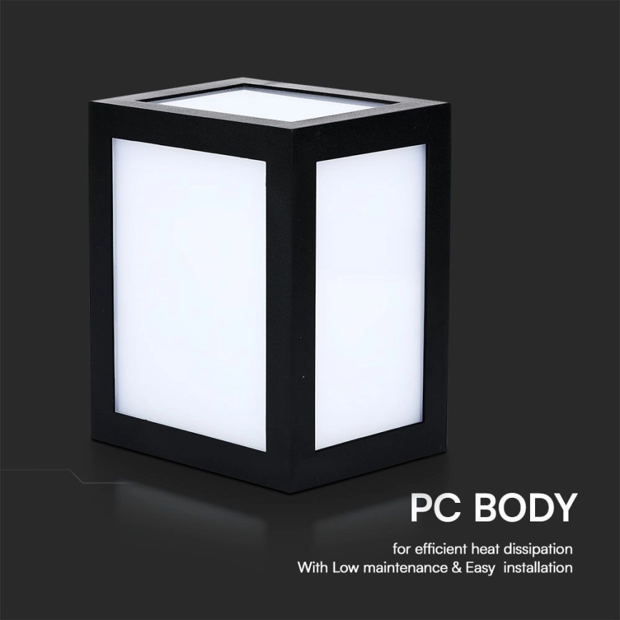 LED buitenmuurlamp LED/12W/230V 3000K IP65 zwart