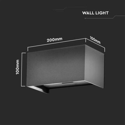 LED buitenmuurlamp LED/24W/230V 4000K IP65 antraciet