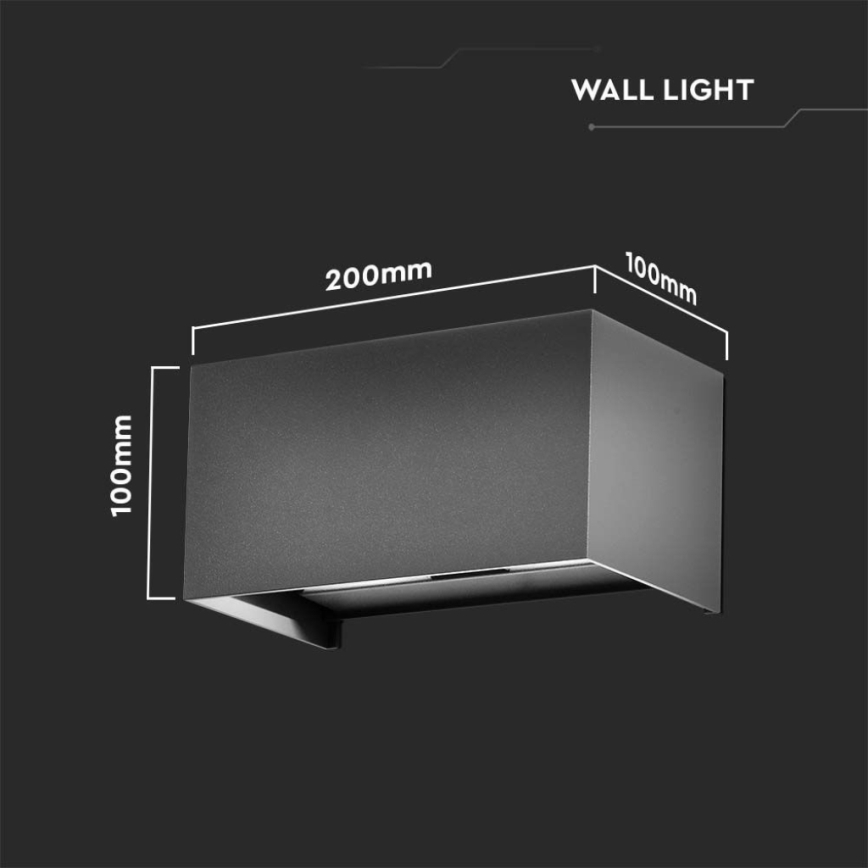 LED buitenmuurlamp LED/24W/230V 4000K IP65 antraciet