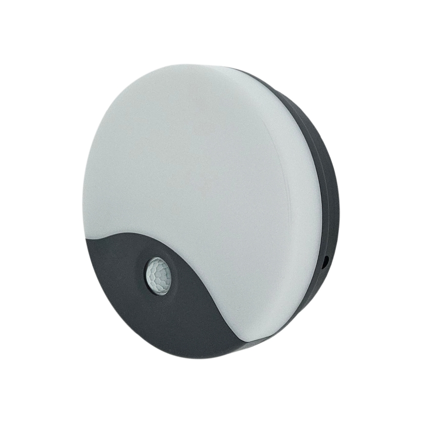 LED buitenmuurlamp met bewegingssensor, 18W, 230V, IP44, wit